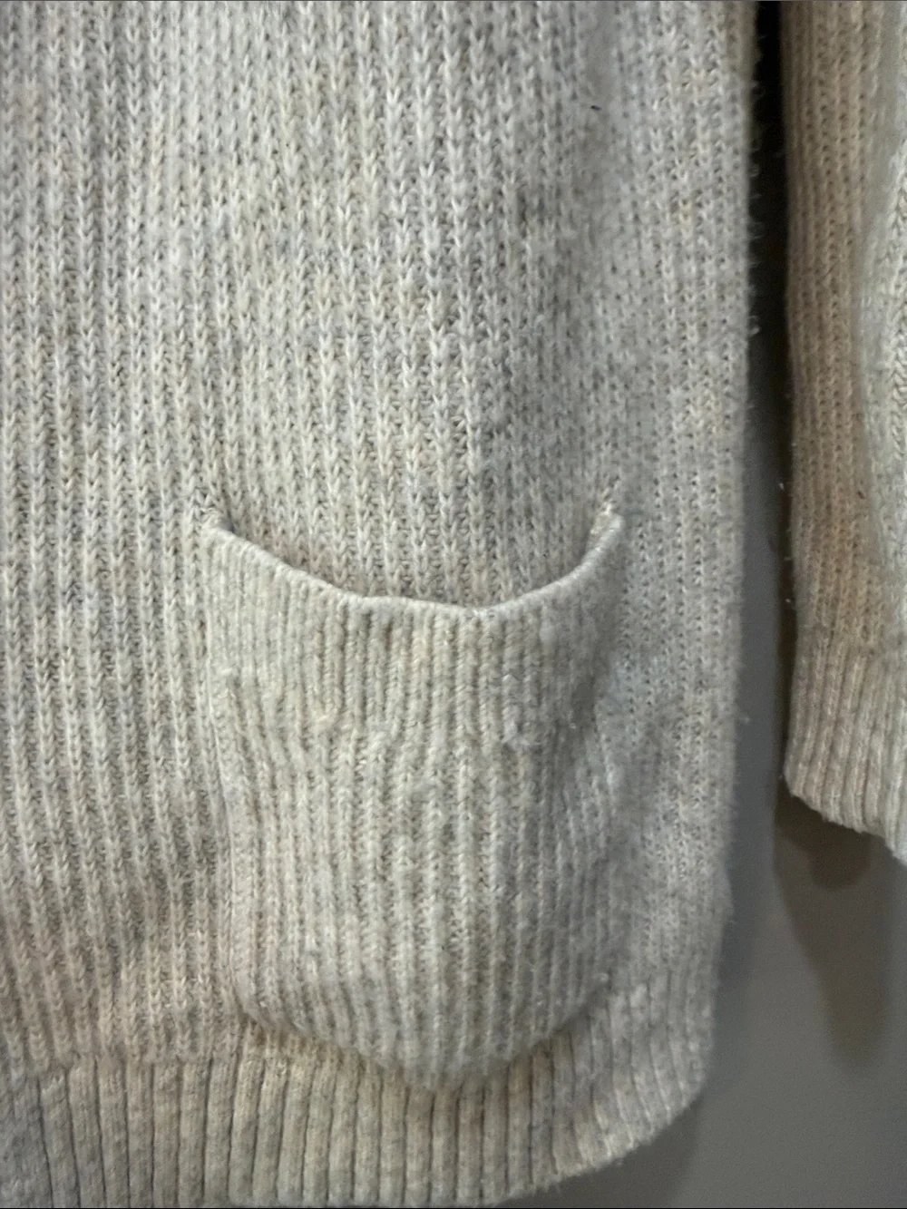 Abercrombie Women's Collar Cable-Trim Open Cardigan - Cream